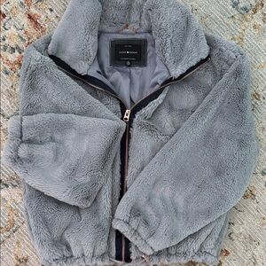 Lucky Brand Soft Gray Faux Fur Jacket